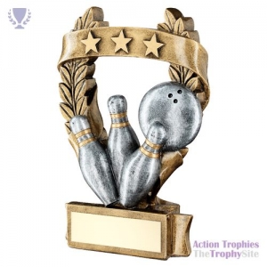 Brz/Pew/Gold Ten Pin 3 Star Wreath Award 7.5in