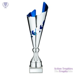 Silver/Blue Metal Wreath Trophy Cup 17.25in
