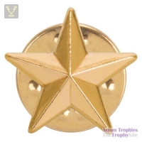 3D Gold Star Pin Badge 12mm