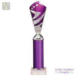 Hurricane Multisport Plastic Tube Cup Silver & Purple 295mm