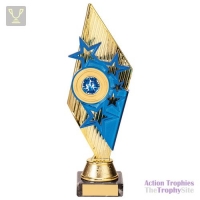 Pizzazz Plastic Trophy Gold & Blue 270mm