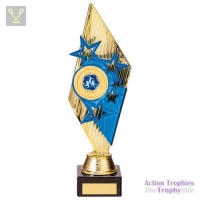 Pizzazz Plastic Trophy Gold & Blue 280mm