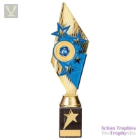 Pizzazz Plastic Trophy Gold & Blue 325mm